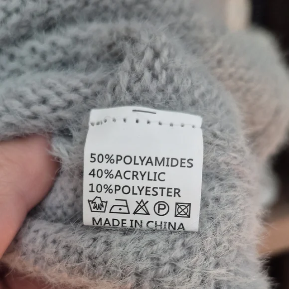 Simply Couture Gray Sweater with SILVER Floral Design - Picture 9 of 10